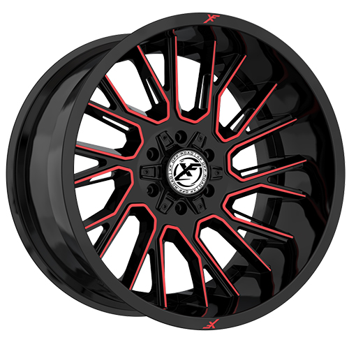 XF Offroad XF-230 Gloss Black Machined W/ Red Milled Accents - Part Number XF-230221261351397-44GBMRED XF Offroad XF-230 Gloss Black Machined W/ Red Milled Accents Photo