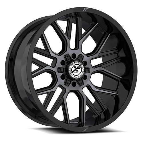 XF Offroad XF-235 Gloss Black Machined W/ Titanium Double Dark Tint