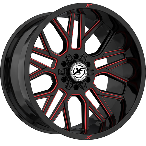 XF Offroad XF-235 Gloss Black W/ Red Milled Accents - Part Number XF-235241461351397-76GBMLR XF Offroad XF-235 Gloss Black W/ Red Milled Accents Photo