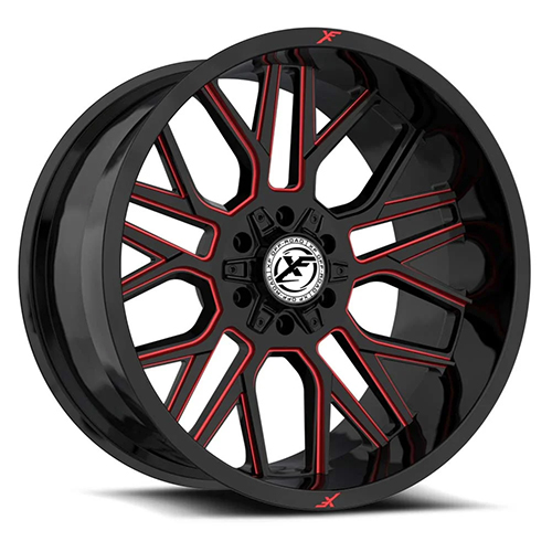 XF Offroad XF-235 Gloss Black W/ Red Milled Accents - Part Number XF-235201061351397-12GBRM XF Offroad XF-235 Gloss Black W/ Red Milled Accents Photo