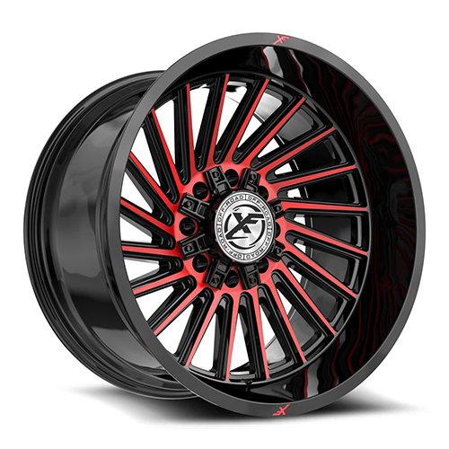 XF Offroad XF-239 Gloss Black W/ Red Milled Accents - Part Number XF-239201061351397-24BMR XF Offroad XF-239 Gloss Black W/ Red Milled Accents Photo
