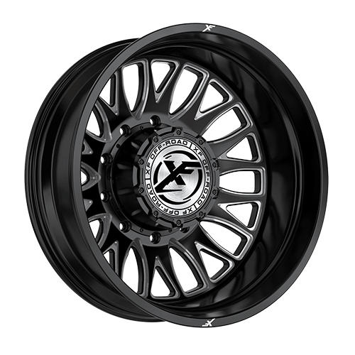 XF Offroad XF-240 Gloss Black Milled Dually Rear