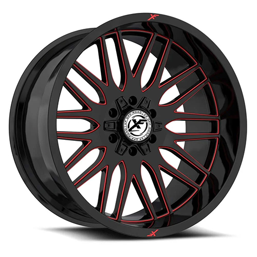 XF Offroad XF-240 Gloss Black W/ Red Milled Accents - Part Number XF-240241281651180-44GBRM XF Offroad XF-240 Gloss Black W/ Red Milled Accents Photo