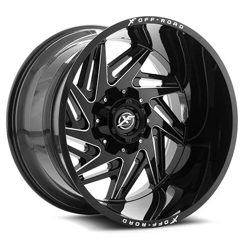 XF Offroad XF-203 Black Milled Window - Part Number XF-20320981651170+0BM-DT 8X1651/180 XF Offroad XF-203 Black Milled Window Photo