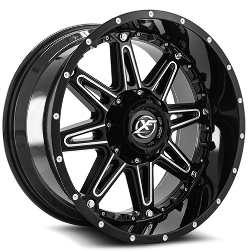 XF Offroad XF-217 Gloss Black and Milled With Black Inserts - Part Number XF-217201051397150-12GBMLBIS XF Offroad XF-217 Gloss Black and Milled With Black Inserts Photo