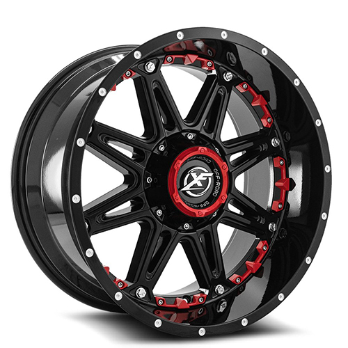 XF Offroad XF-217 Gloss Black Face and Red Inserts - Part Number XF-217201061351397-24GBRIS XF Offroad XF-217 Gloss Black Face and Red Inserts Photo