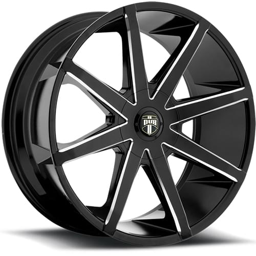 Dub Push S109 Gloss Black W/ Milled Spokes - Part Number S1092085F9+35 Dub Push S109 Gloss Black W/ Milled Spokes Photo