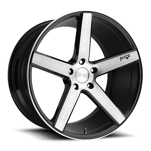 Niche Milan M124 Gloss Black W/ Machined Face - Part Number M124198543+42 Niche Milan M124 Gloss Black W/ Machined Face Photo